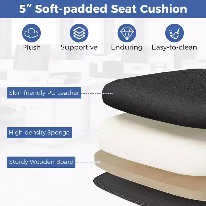 Costway Fauteuil de massage de direction réglable, capacité 180 kg, grande taille, chaise de bureau noire