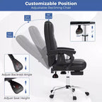 Costway Fauteuil de massage de direction réglable, capacité 180 kg, grande taille, chaise de bureau noire