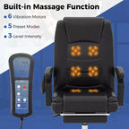 Costway Fauteuil de massage de direction réglable, capacité 180 kg, grande taille, chaise de bureau noire