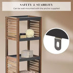 Evideco Articles de maison français Linge de bain Rangement Étagère sur pied Éléments en acacia - Bois gris