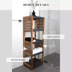 Evideco Articles de maison français Linge de bain Rangement Étagère sur pied Éléments en acacia - Bois gris
