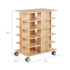 Tour de rangement mobile à 20 compartiments ECR4Kids et 20 bacs de rangement, 5x4, Meubles pour enfants