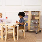 Tour de rangement mobile à 20 compartiments ECR4Kids et 20 bacs de rangement, 5x4, Meubles pour enfants