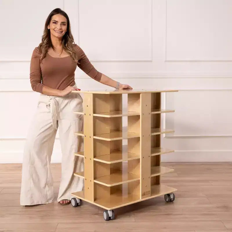 Tour de rangement mobile à 20 compartiments ECR4Kids et 20 bacs de rangement, 5x4, Meubles pour enfants