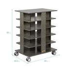 Tour de rangement mobile à 20 compartiments ECR4Kids et 20 bacs de rangement, 5x4, Meubles pour enfants