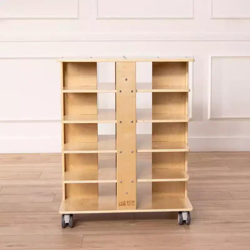 Tour de rangement mobile à 20 compartiments ECR4Kids et 20 bacs de rangement, 5x4, Meubles pour enfants