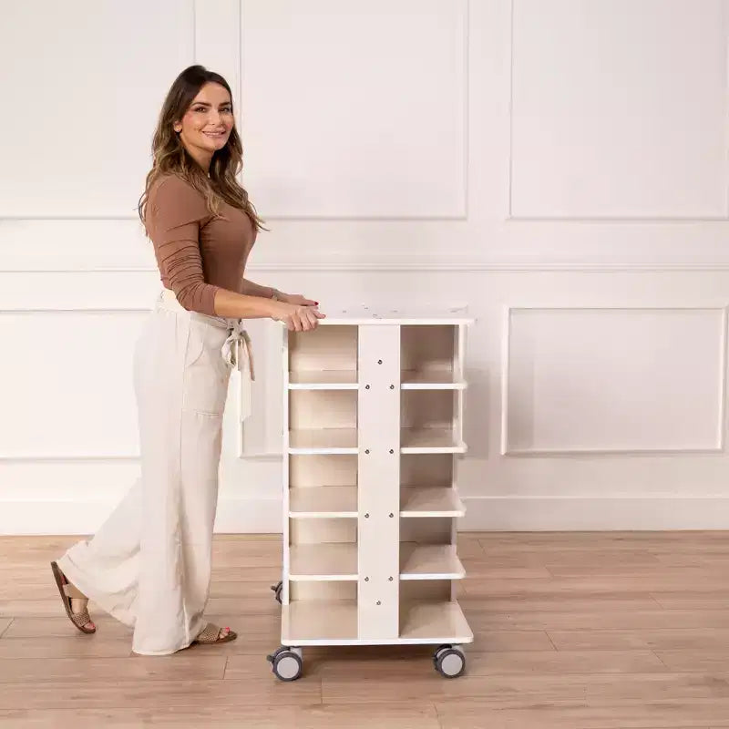 Tour de rangement mobile à 20 compartiments ECR4Kids et 20 bacs de rangement, 5x4, Meubles pour enfants