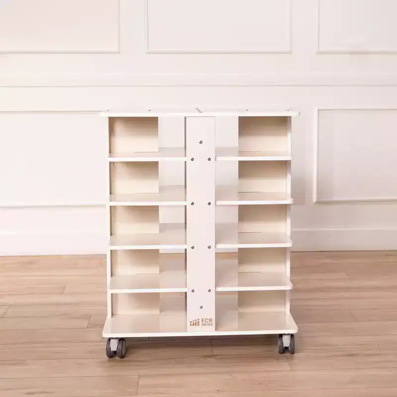 Tour de rangement mobile à 20 compartiments ECR4Kids et 20 bacs de rangement, 5x4, Meubles pour enfants