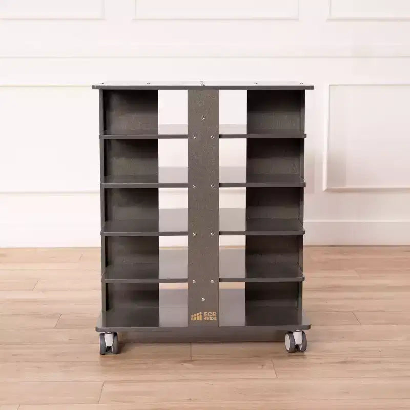 Tour de rangement mobile à 20 compartiments ECR4Kids et 20 bacs de rangement, 5x4, Meubles pour enfants