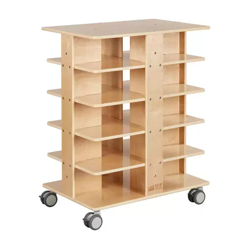 Tour de rangement mobile à 20 compartiments ECR4Kids et 20 bacs de rangement, 5x4, Meubles pour enfants