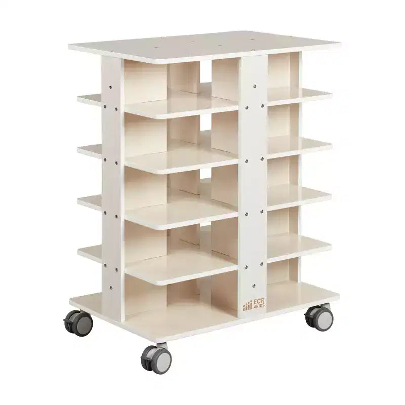 Tour de rangement mobile à 20 compartiments ECR4Kids et 20 bacs de rangement, 5x4, Meubles pour enfants