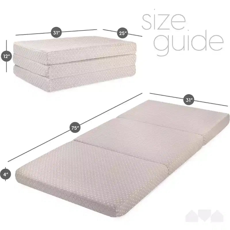 Matelas en mousse à mémoire de forme pliable en trois de 10 cm Milliard Premium