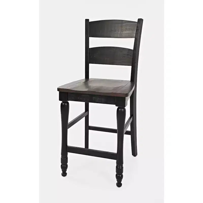 Jofran, tabouret de comptoir à dossier échelle (lot de 2), noir