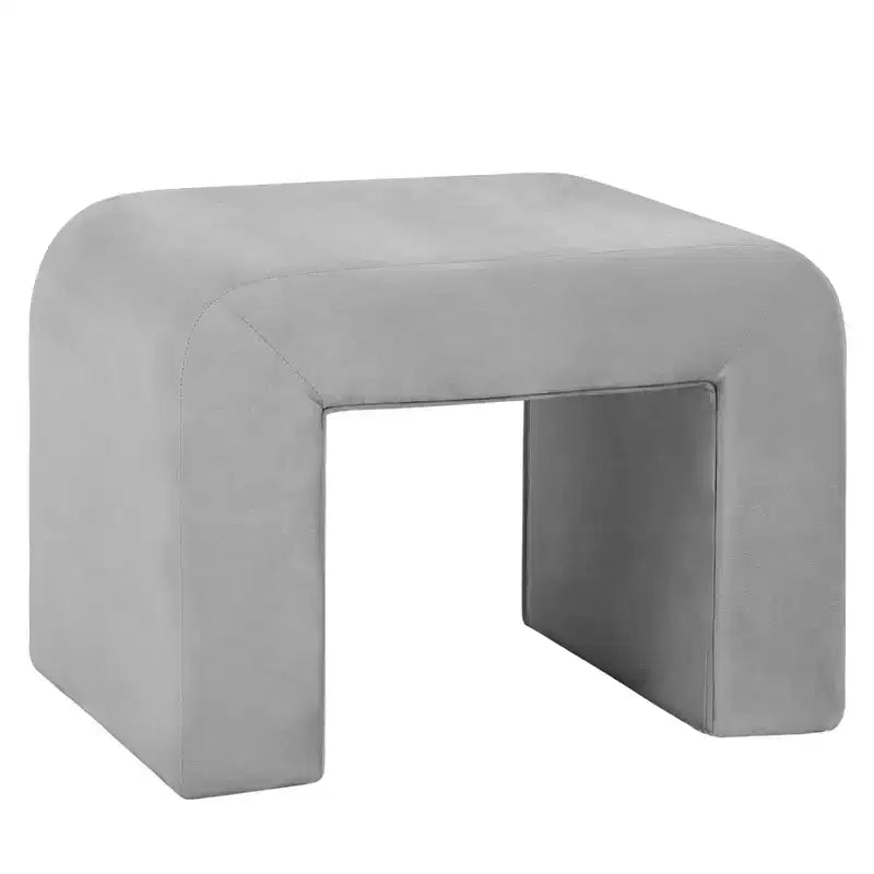 Banc moderne LeisureMod 26 en velours bouclé avec siège rembourré, siège d'appoint pour salon, chambre ou entrée