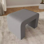 Banc moderne LeisureMod 26 en velours bouclé avec siège rembourré, siège d'appoint pour salon, chambre ou entrée