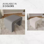 Banc moderne LeisureMod 26 en velours bouclé avec siège rembourré, siège d'appoint pour salon, chambre ou entrée