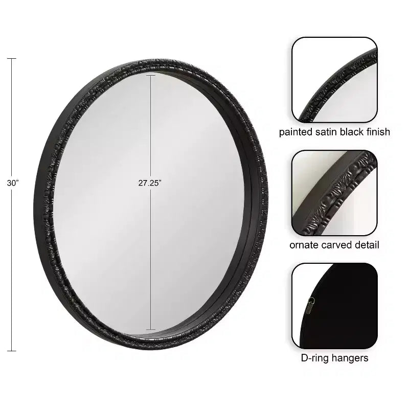 Miroir décoratif rond Stallworth 30x30 Kate & Laurel All Things Decor
