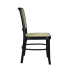 Chaise de salle à manger vintage en bois et rotin du milieu du siècle, Naturel (Lot de 2)