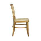 Chaise de salle à manger vintage en bois et rotin du milieu du siècle, Naturel (Lot de 2)