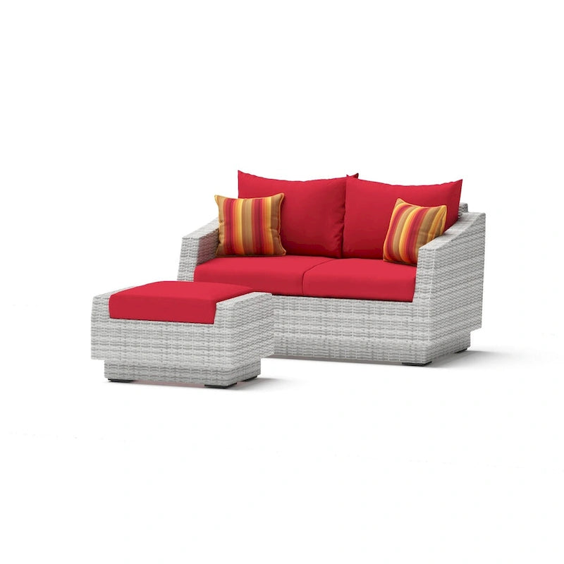Ensemble Cannes Deluxe 6 pièces, salon de jardin avec fauteuils double et club pivotants