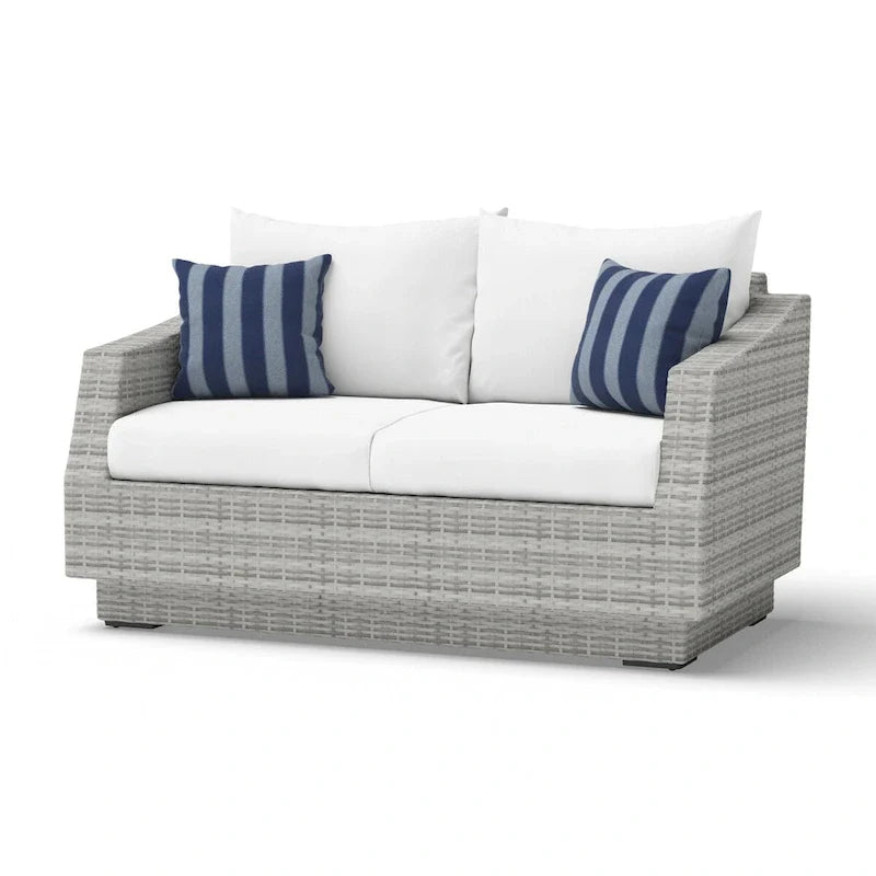 Ensemble de 6 pièces de patio extérieur Cannes Sunbrella : Causeuse et fauteuils club à bascule