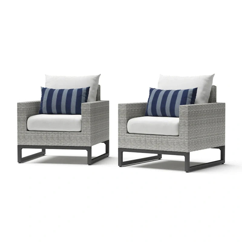 Chaises de jardin Milo Grey 2 pièces Sunbrella