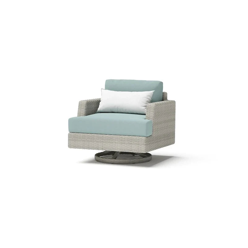 Ensemble de patio Portofino Comfort 17 pièces en bois de luxe avec mouvement et toile Sunbrella
