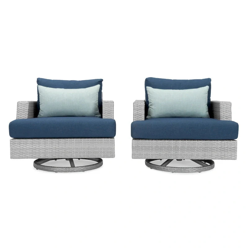 Ensemble de patio Portofino Comfort 17 pièces en bois de luxe avec mouvement et toile Sunbrella