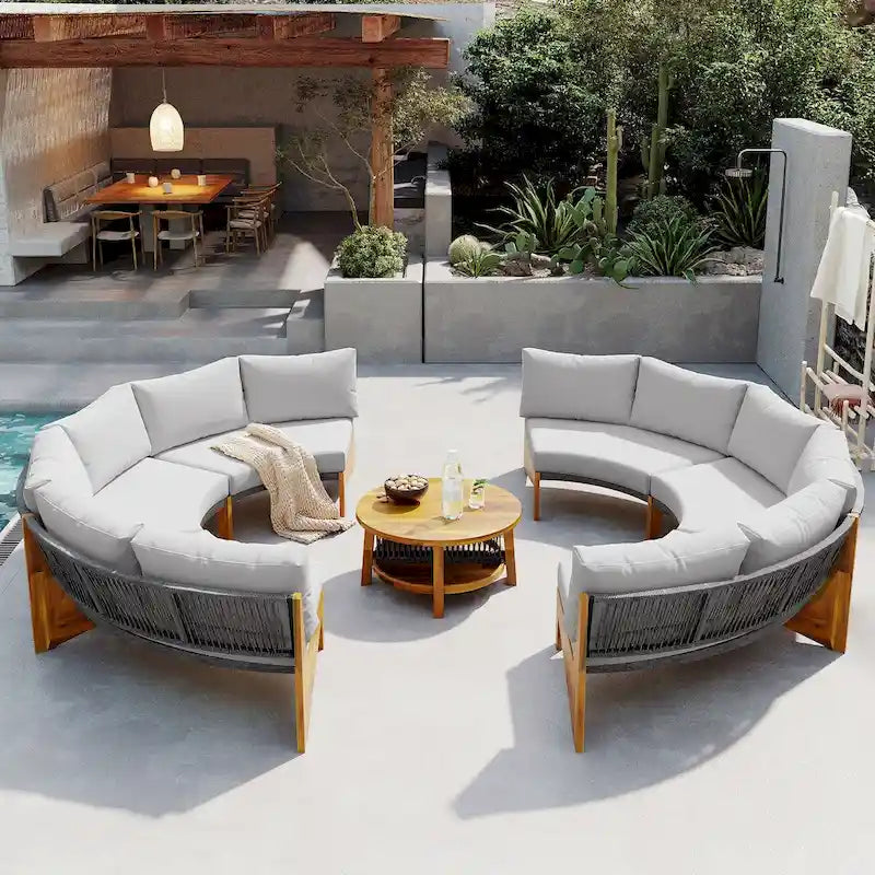6 Person Outdoor Seating Group with Cushions and A Coffee Table