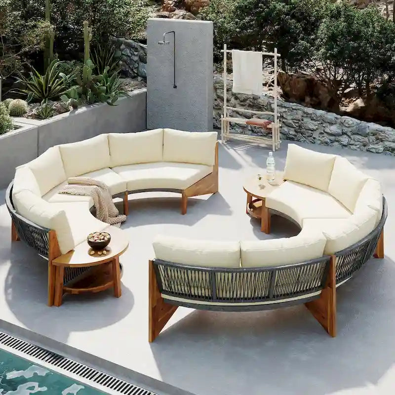 6 Person Outdoor Seating Group with Cushions and A Coffee Table