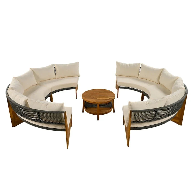 6 Person Outdoor Seating Group with Cushions and A Coffee Table
