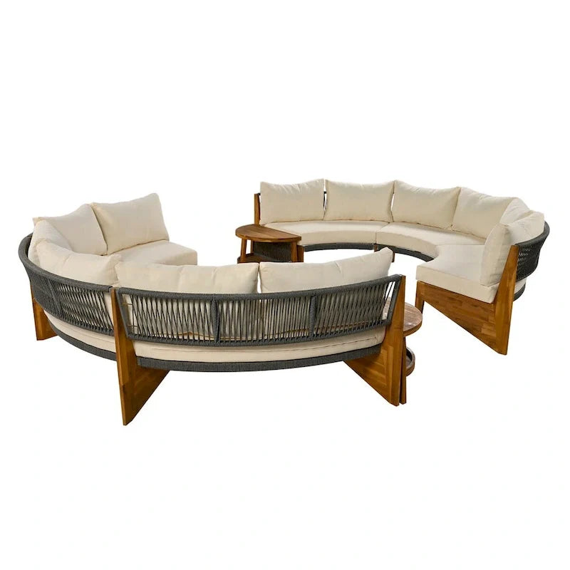 6 Person Outdoor Seating Group with Cushions and A Coffee Table