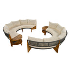 Ensemble de salon de jardin 6 places avec coussins et table basse