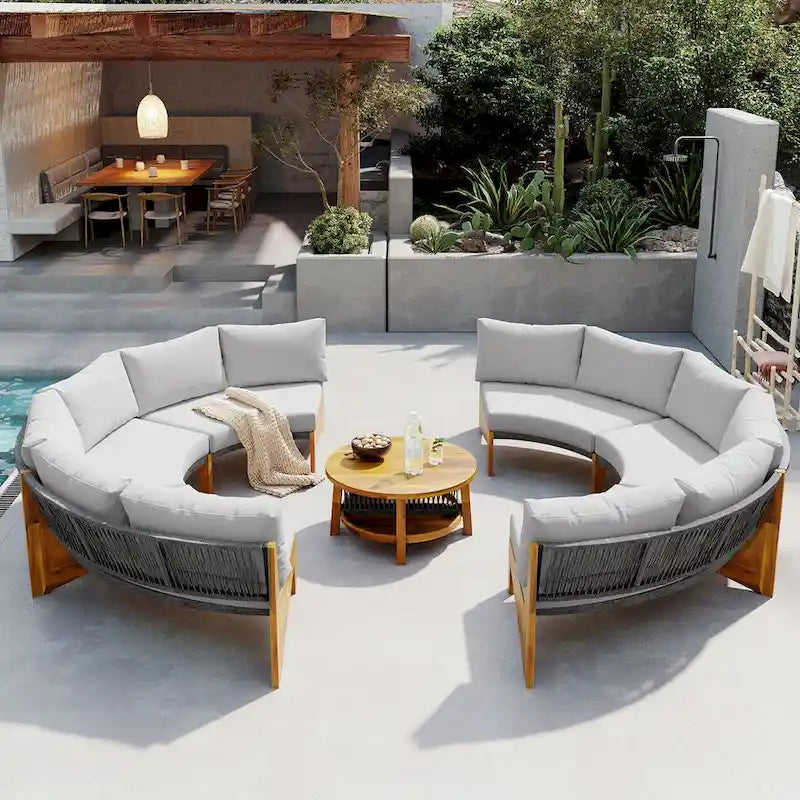 6 Person Outdoor Seating Group with Cushions and A Coffee Table