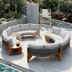 Ensemble de salon de jardin 6 places avec coussins et table basse