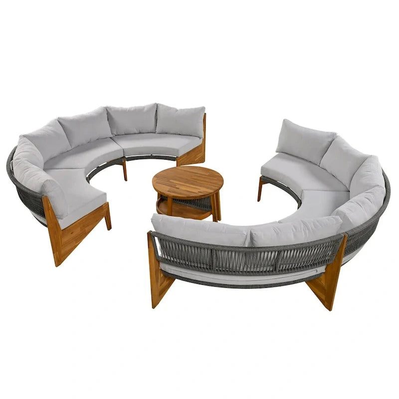 6 Person Outdoor Seating Group with Cushions and A Coffee Table