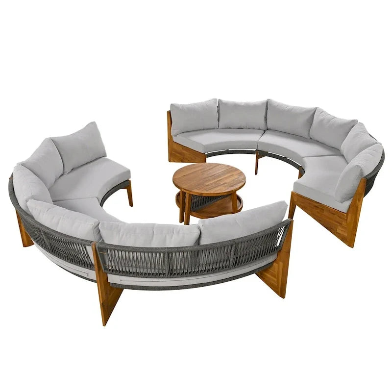 6 Person Outdoor Seating Group with Cushions and A Coffee Table