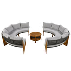 Ensemble de salon de jardin 6 places avec coussins et table basse