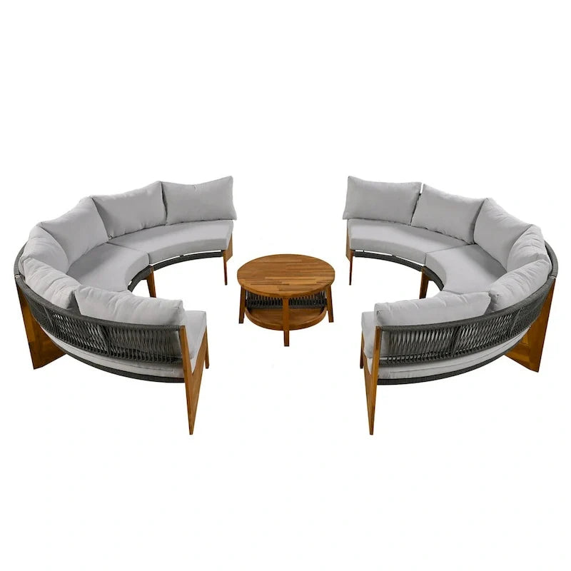 6 Person Outdoor Seating Group with Cushions and A Coffee Table