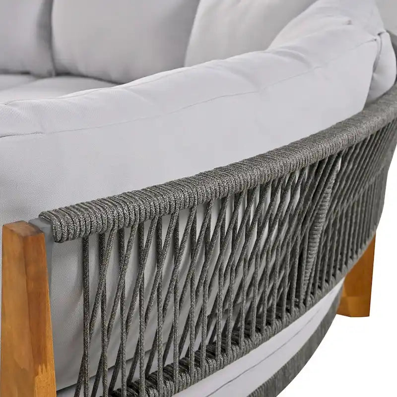 Ensemble de salon de jardin 6 places avec coussins et table basse