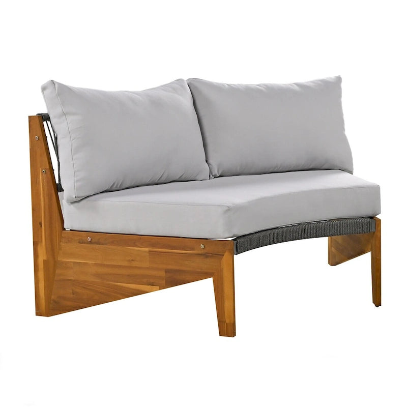 Ensemble de salon de jardin 6 places avec coussins et table basse