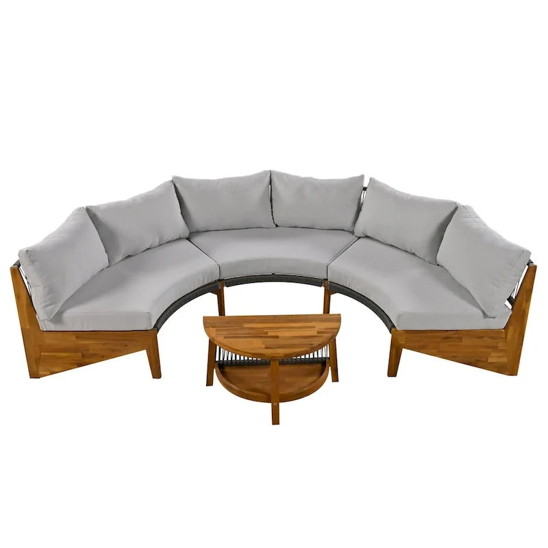 6 Person Outdoor Seating Group with Cushions and A Coffee Table