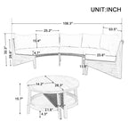 6 Person Outdoor Seating Group with Cushions and A Coffee Table