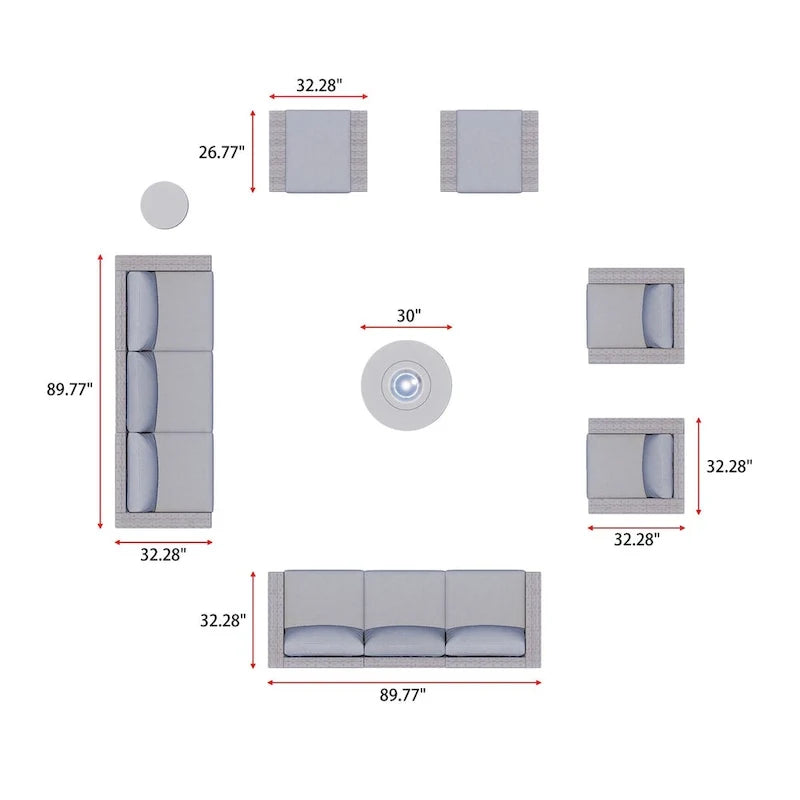 Avalon 12-Piece Fire Seating Set