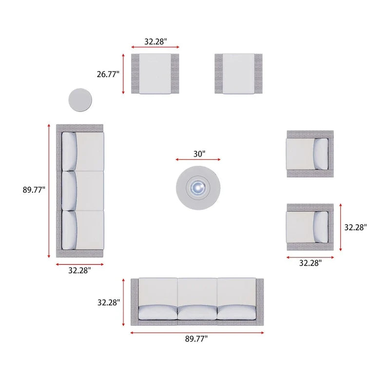Avalon 12-Piece Fire Seating Set