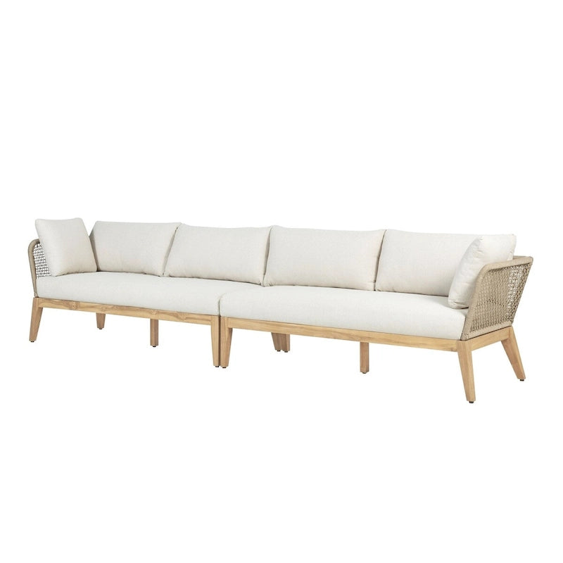 Canapé Cypress Teak Wood 128 avec motif en corde