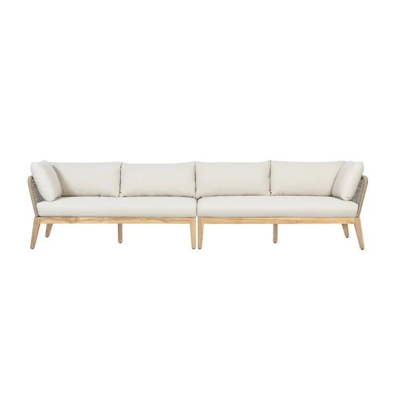 Canapé Cypress Teak Wood 128 avec motif en corde