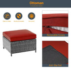 Ensemble de conversation LIVOOSUN de 8 meubles de patio en rotin gris
