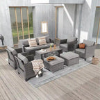 Ensemble de conversation LIVOOSUN de 8 meubles de patio en rotin gris