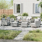 Ensemble de conversation LIVOOSUN de 8 meubles de patio en rotin gris